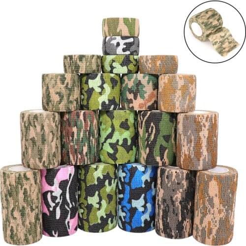 4.5m Hunt Disguise Elastoplast Camouflage Elastic Wrap Tape Self Adhesive Sports Protector Ankle Knee Finger Arm Bandage