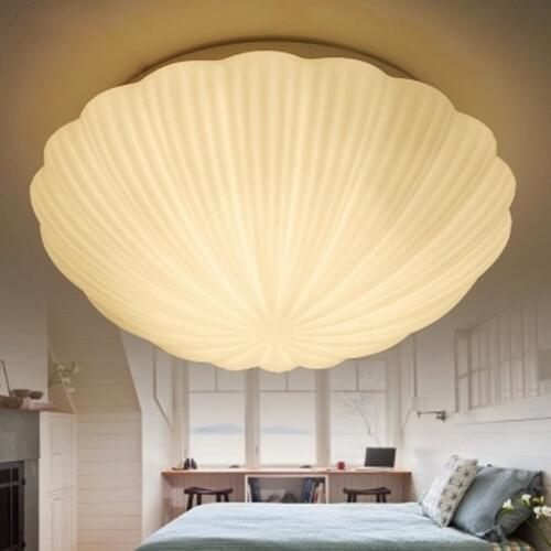Shell Glass Ceiling Lights Home Lighting Modern White Cover Lamparas de Techo Plafondverlichting Led Lights for Home D28 D35CM