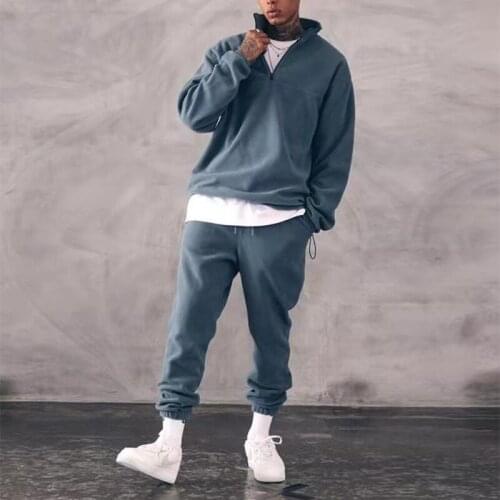 Spring Summer Vintage Men Two Piece Sets Casual Stand Collar Long Sleeve Tops And Pants Tracksuits Mens 2021 Fashion Streetwear