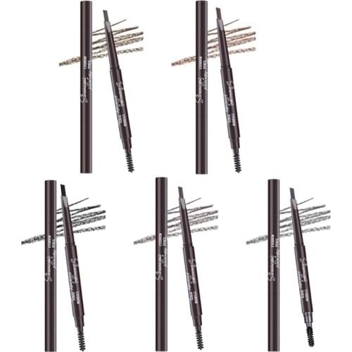 Q1FB Natural Makeup Dual Head Super Fine Eyebrow Pencil Waterproof Long Lasting Easy Ware Eye Brow Make Up Pen for Beginners