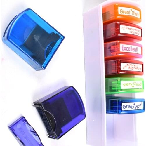 8pcs Colorful Teacher Seal Set School Grading Teacher Schoolhouse Kids Gift Stamp Stamp For HN-PP103