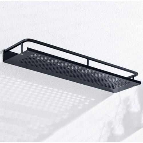 Wall Mounted Aluminum Storage Rack Punch-free Bathroom Shelf Shampoo Holder