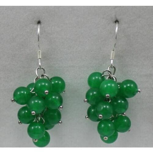 Hot Sell Latest Grape-shape Natural jade Earring