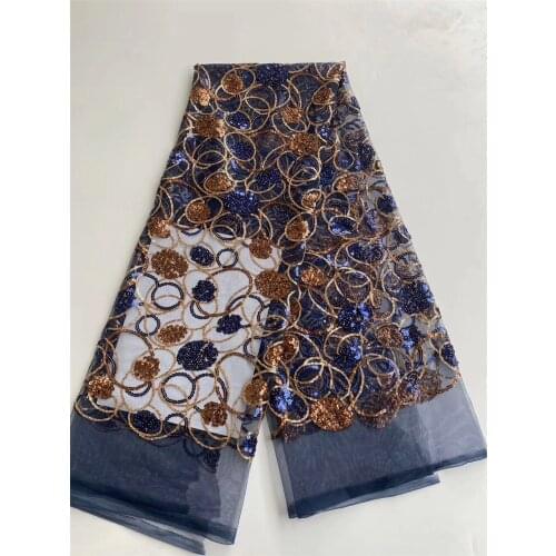 The Latest Nigeria French Sequin Lace Fabric Embroidered African Lace Fabric 2021 High Quality Lace Fabric J3655