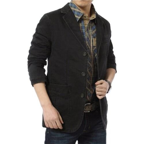 2019 New Autumn Casual Blazers Men Cotton Blazer Mens Brand Military Jacket Male Blazer Masculino Jackets 817