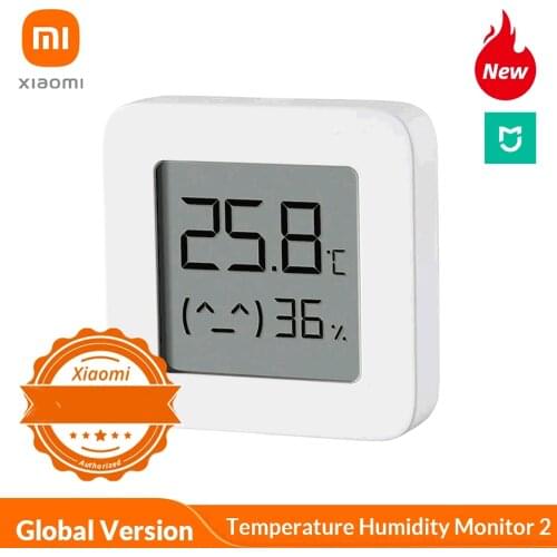 New Xiaomi Bluetooth Thermometer 2 Smart Electric Digital Humidity Monitor High-precision Sensor 1.5'' LCD Screen with Mijia App