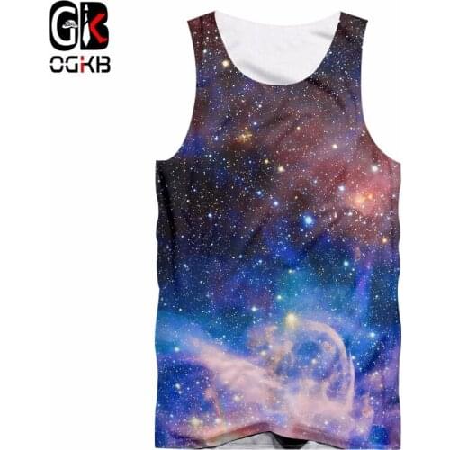 OGKB New Harajuku Gothic Style Tanks Women/men 3d Print Galaxy Space Tank Top Starry Star Singlets Hiphop Sexy Sleeveless Shirts