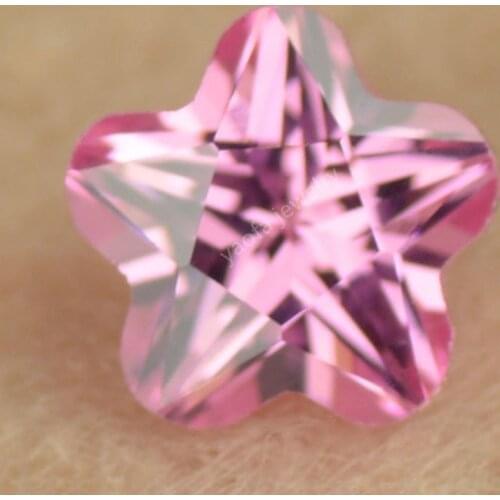 Wholesale Price 3*3~10*10mm Pink Color Flower Cut Plum Shape Synthetic Gems Cubic Zircon Loose Red CZ Stone For Jewelry Making