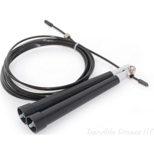 Wholesale Crossfit Boxing Fitness Ultra Speed Cable Wire Jump Rope adjustable Black 10' Free shipping