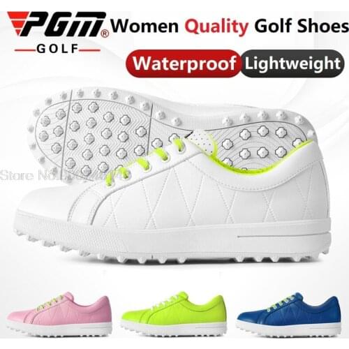 Pgm New Women Waterprooof Golf Shoes Anti-Slip Spikes Golf Sneakers Ladies Quality Walking Footwear Golfers Lightweight Trainers