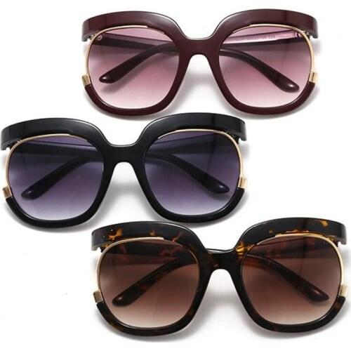 HOT Personality Sunglasses Cat Eye Sun Glasses Unisex Adumbral Anti-UV Spectacles Oversize Frame Eyeglasses Ornamenta A