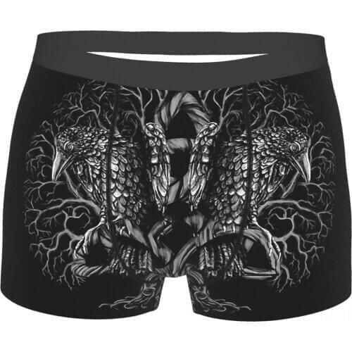 Vikings Ragnar Lothbrok TV Series Tree Of Life Yggdrasil With Ravens Underpants Cotton Panties Mens Underwear Ventilate