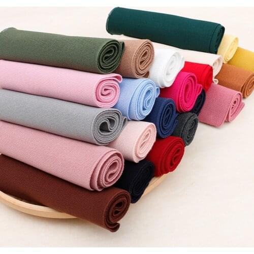 Width 7'' Solid Color Simple Fashion Rib Elastic Fabric Collar Cuff Clothing Accessories Material