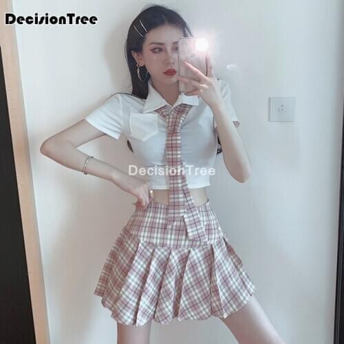 2021 japanese school dresses plaid pleated skirt student cosplay anime grid skirt jk uniforms sailor suit short skirts for girls