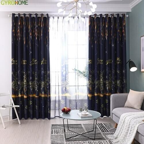 Modern Simple Starlight Deer Printing High Shading Curtains for Living Dining Room Bedroom Windows Drape Tulle GYC2398