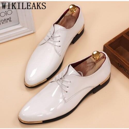 Leopard Wedding Shoes Men Formal Coiffeur Elegant Shoes For Men Italian Party Shoes For Men Brown Dress Brand Patent Leather