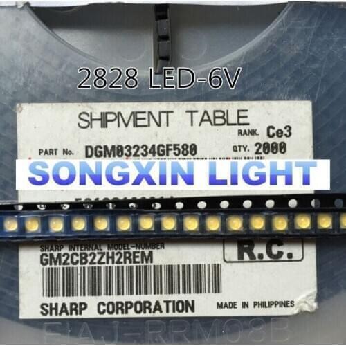 100pcs For Sharp LED Backlight Middle Power LED 0.5W 3V 2828 Cool white 43LM GM2BC2ZF2GCM LCD Backlight for TV TV Application