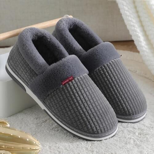 2020 new winter men slippers Indoor Shoes Plush warm non slip Home Slippers for Men fashion couple slippers Fluffy Big Size