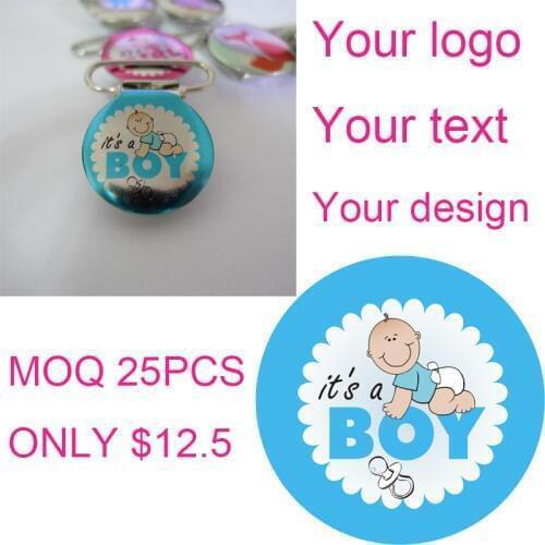 25pcs CUSTOM LOGO Pacifier Clips