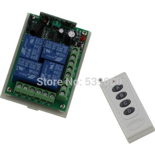 4CH RF Wireless Remote Control System Remote Electronic Switching transmitter receiver remote control / radio receiver