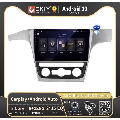 EKIY 6+128G Autoradio Android 10.0 For VW Passat 2012-2015 Car Radio Multimedia Blu-ray 1280*720P IPS Navigation GPS BT no 2din