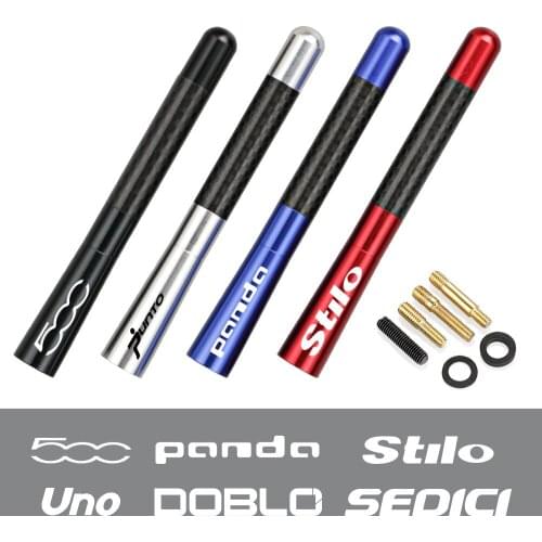 12cm Carbon Fiber Radio Car Antenna For Fiat 500 Punto Panda Stilo Ducato Doblo Albea Sedici 124Spider Uno Mobi Auto Accessories
