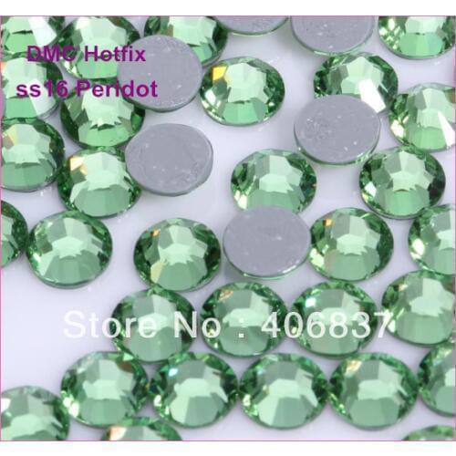 Free Shipping! 1440pcs/Lot, ss16 (3.8-4.0mm) High Quality DMC Peridot Iron On Rhinestones / Hot fix Rhinestones