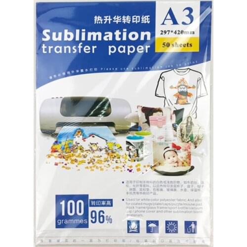 Fast Dry A3 A4 Size Sublimation Transfer Paper Heat Transfer Paper for Mug Clothes Printing Inkjet Printer Hot Stamping Printing