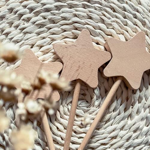 Waldorf Wooden Toys For Children Star Wand Baby Sensory Toys Rainbow Color Ribbon Wand Juguetes Montessori K2344H