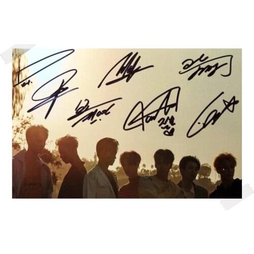 Signed GOT7 GOT 7 autographed group photo 7 FOR 7 6 inches free shipping 102017A