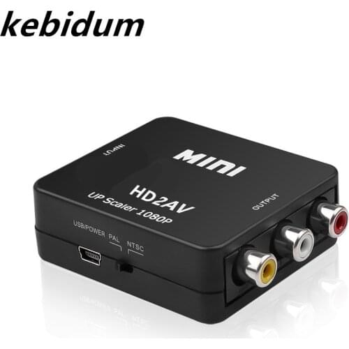 HDMI-compatibleto RCA AV/CVSB L/R HD Video Converter Video 1080P 2AV Support NTSC PAL Output TO AV Scaler Switch Adapter