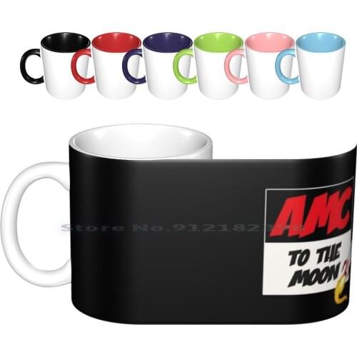 Amc Rocket To The Moon Ceramic Mugs Coffee Cups Milk Tea Mug Amc Rocket Amc To The Moon Amc Stock Diamond Hand Gamestop Amd