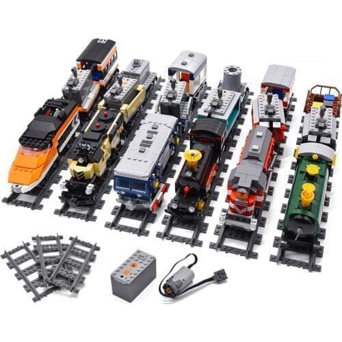 New Liberated Train Battery Powered Electric City Train Rail Building Blocks DIY Bricks Toys For Children Gifts