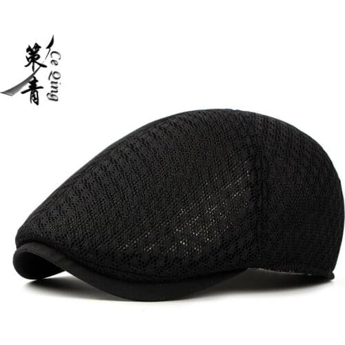 Korean hat wholesale spring summer autumn comfortable breathable mesh cap women British fashion Beret mens fashion