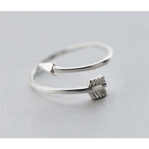 Creative Silver Color Cupid Love Arrow Ring Fashion Romantic Couple Index Finger Ring Valentines Day Gift