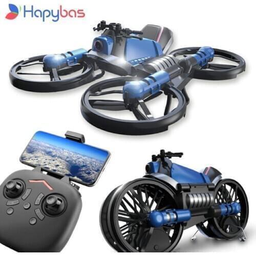 2 in 1 WiFi FPV RC Drone With HD Camera Hight Hold Mode RC Quadcopter transformation RC motorcycle/ Helicopter Creative toy