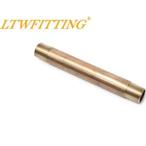 LTWFITTING Brass Pipe 6" Long Nipple Fitting 1/2" Male NPT Air Water
