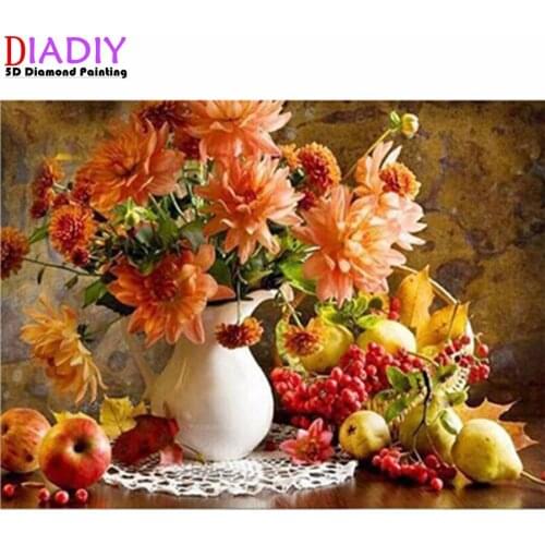 DIY 5D diamond painting cross stitch kit beautiful flower mosaic art painting rhinestone embroidery decorative painting