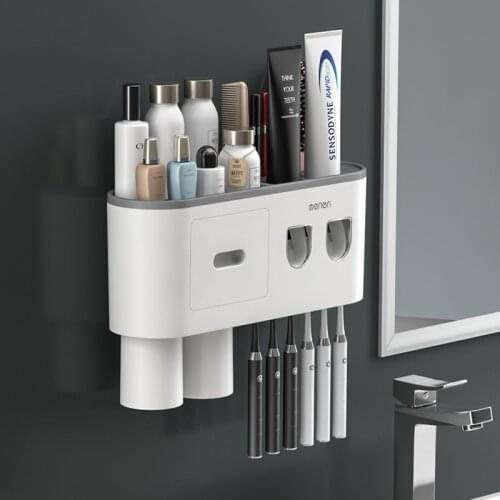 Free Punching Mouthwash Brushing Cup Set Storage Toothbrush Holder With Toothpaste Squeezing Device Bathroom Accessories