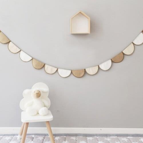 Nordic Wall Hanging Decoration Garland Flags String Cotton Linen Kids Room Background Decorative Flag Garland Home Party Wedding