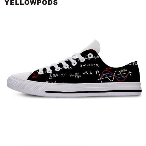 New Canvas Men Casual Shoes 2019Fun Math Equation Print Brand High Quality Comfort Shoes Cool Off White Shoes Man