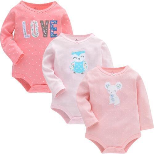 2019 New Bodysuits For Baby Girls Long Sleeve Body Infant Bebe Boys Flowers Dinosaur Spring Fall Winter Brand Clothes set 6M-24M