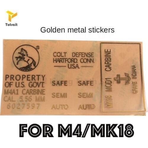 New Hot Metal Stickers For Gel Ball Blaster Cartridge Receiver M4 MK18 With High Qilaity- White