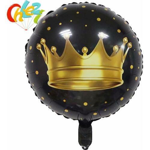 10pcs Bridal Gold 18 Inch Crown Foil Balloons 18inch Black Helium Ballon Wedding Princess Happy Birthday Party Decor Kids Toys