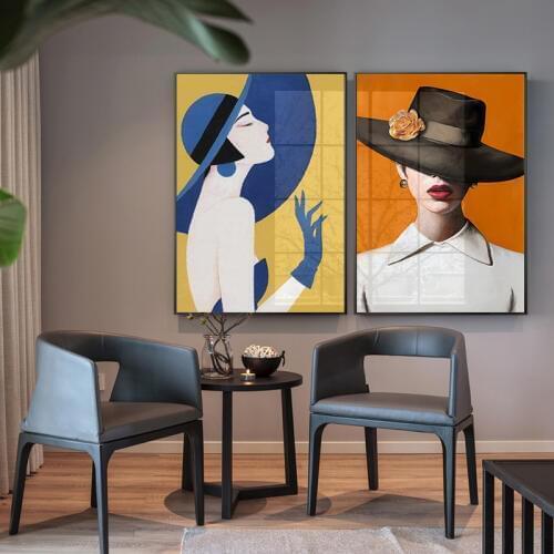 Modern Abstract Paintings Women Portrait Fashion Poster Art Print Large Figure Pictures Canvas Decorative Wall Pictures