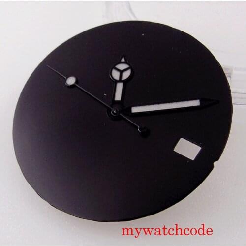29mm No Logo Black Dial With Date Window Hands For NH35 NH36 Automatic Movement Wristwatch Parts