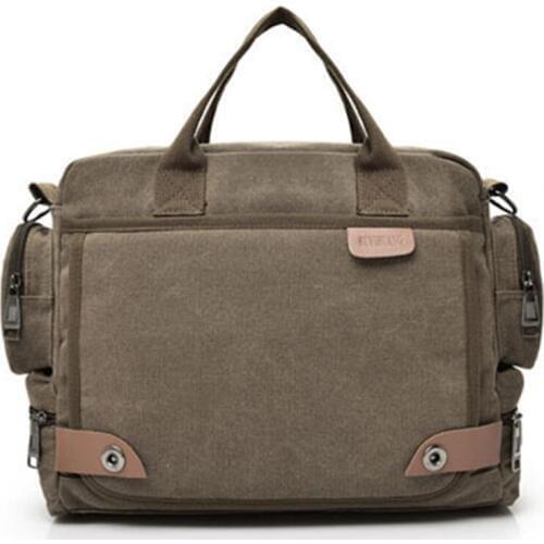Single-Shoulder Bag Business Casual Portable Messenger Bag Mens Briefcase Multi-Functional Canvas Mens Bag
