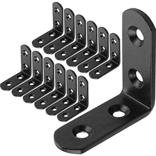 20 Pcs 50mm x 50mm Right Angle Stainless Steel Corner Brackets L Shaped Corner Fixing Braces for Shelves Wood Joint