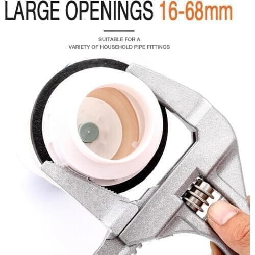 Universal Multifunctional Short Handle Wrench Large Opening Bathroom Wrench Adjustable Aluminum Alloy Repair Tool