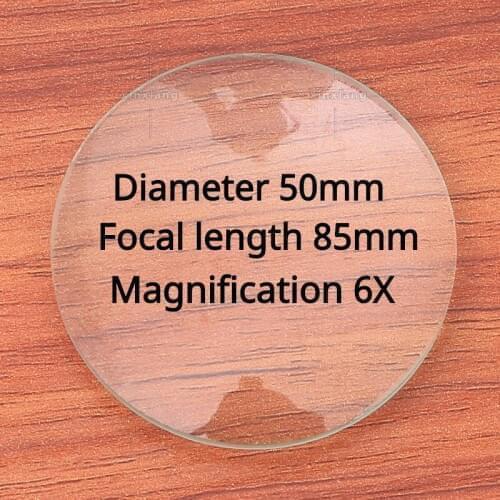 1Pice Support Customized Desktop Magnifying Glass Lens Magnification 6X Diameter 50mm Focal Length 85mm